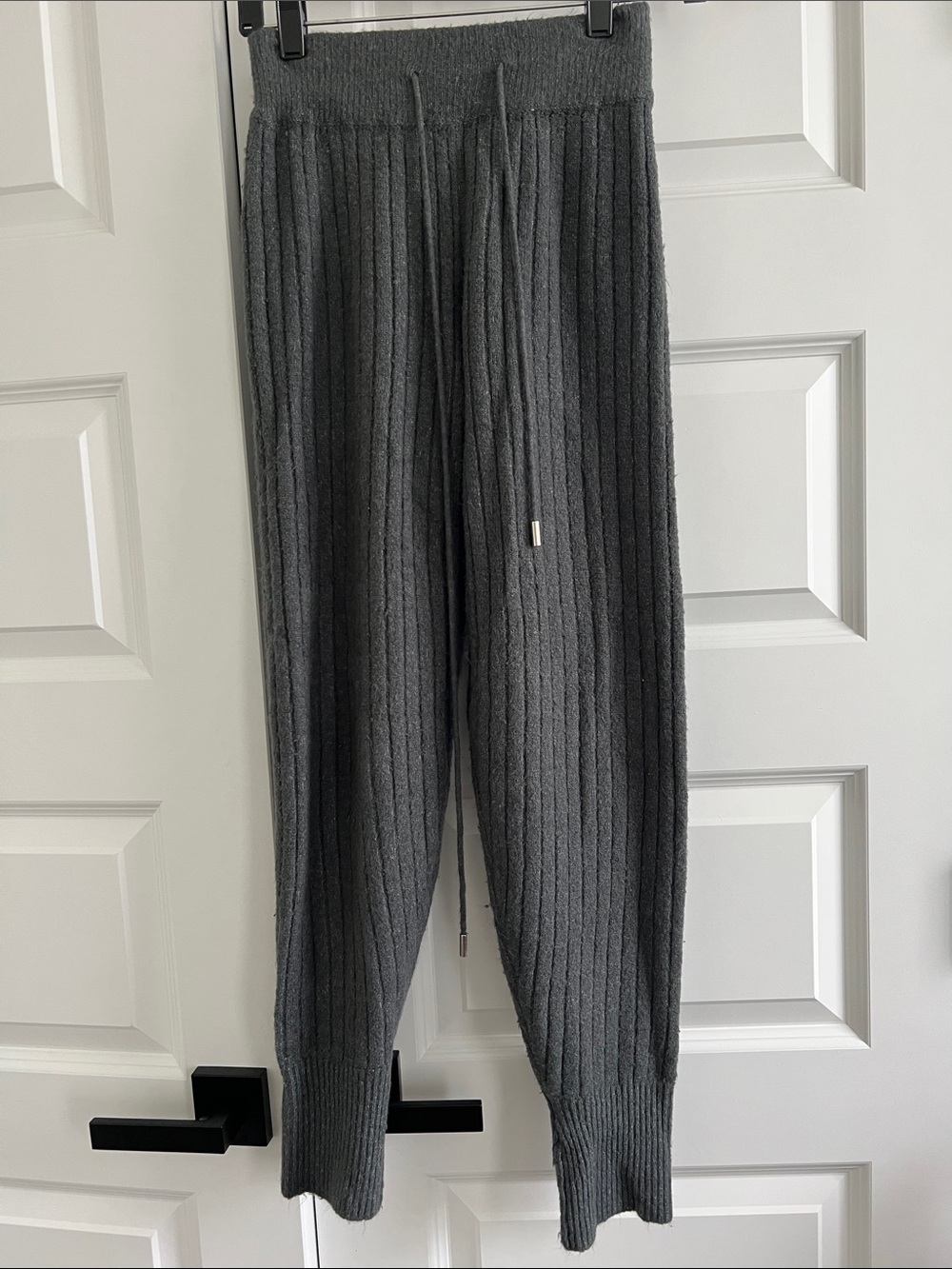 Free People Charcoal Ribbed Knit Joggers